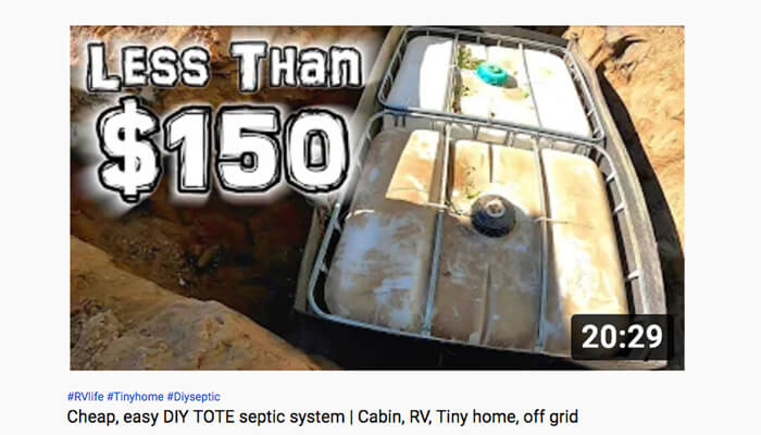 Bad DIY septic system one