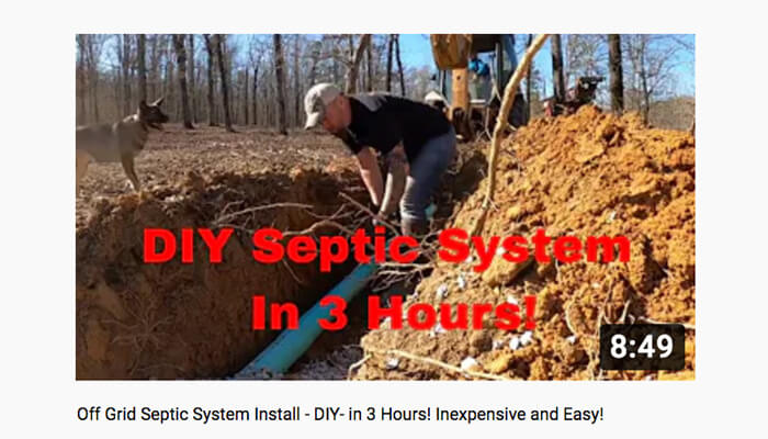 Bad DIY septic system two